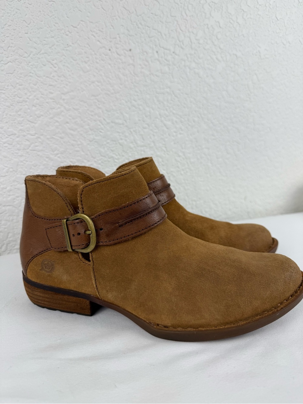 Born | Kati Ankle Booties | Tan Brown Leather & Suede | Women's 7.5 - Picture 3 of 11